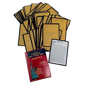 Classic Trivia On The Go America Game 1000 Questions  Ages 5+  50 Cards  Fundex